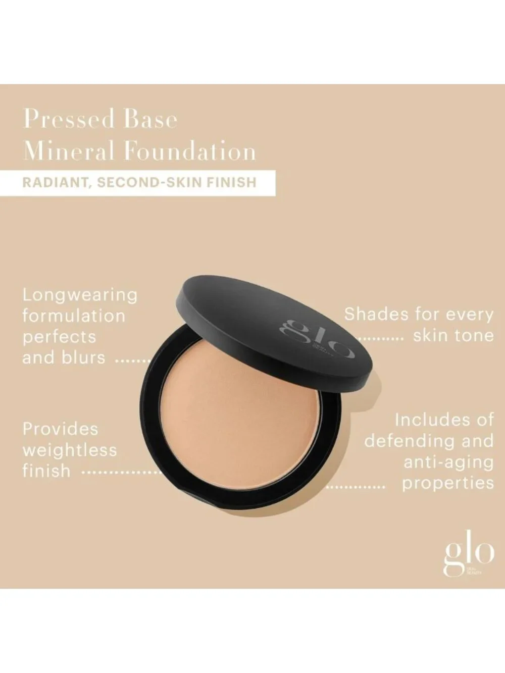 Pressed Base Powder Foundation - Honey Light, Flawless Finish, Lightweight, 0.92